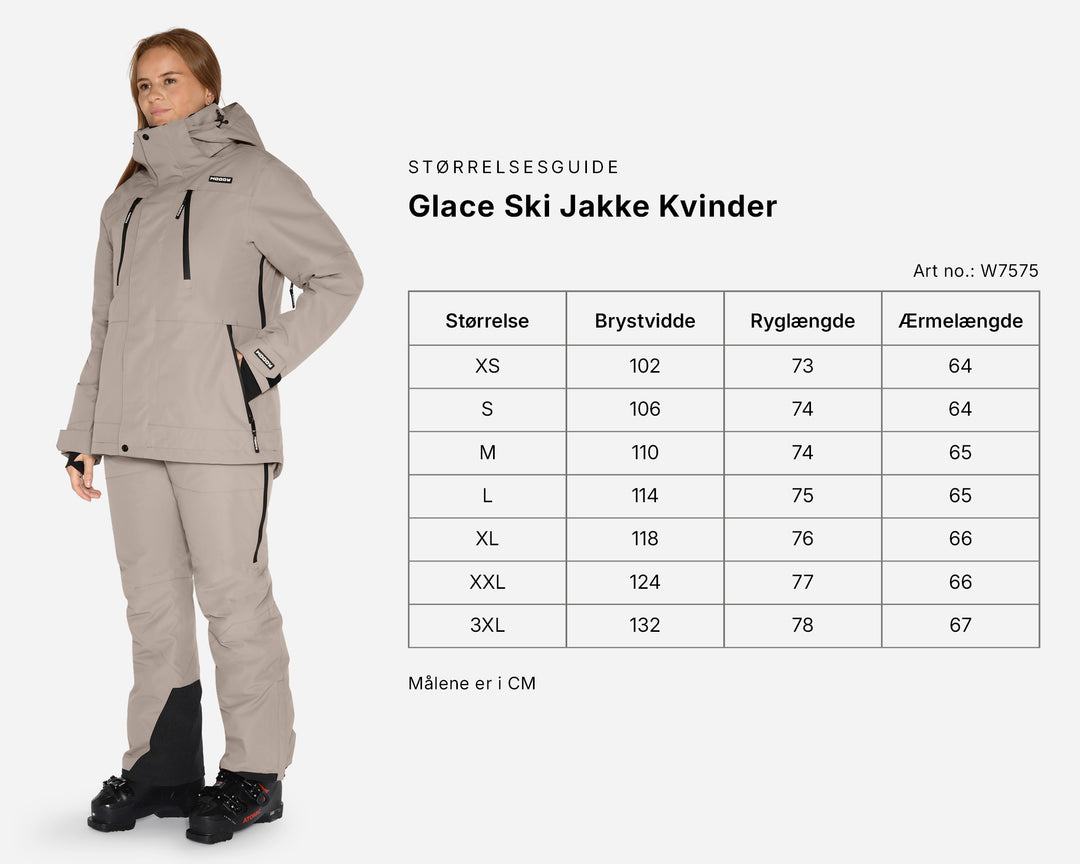 Størrelsesguide – skijakke til kvinder