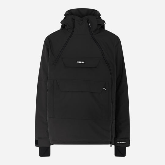 Alpine ski-anorak til mænd, Sort, forfra  #color_charcoal-black