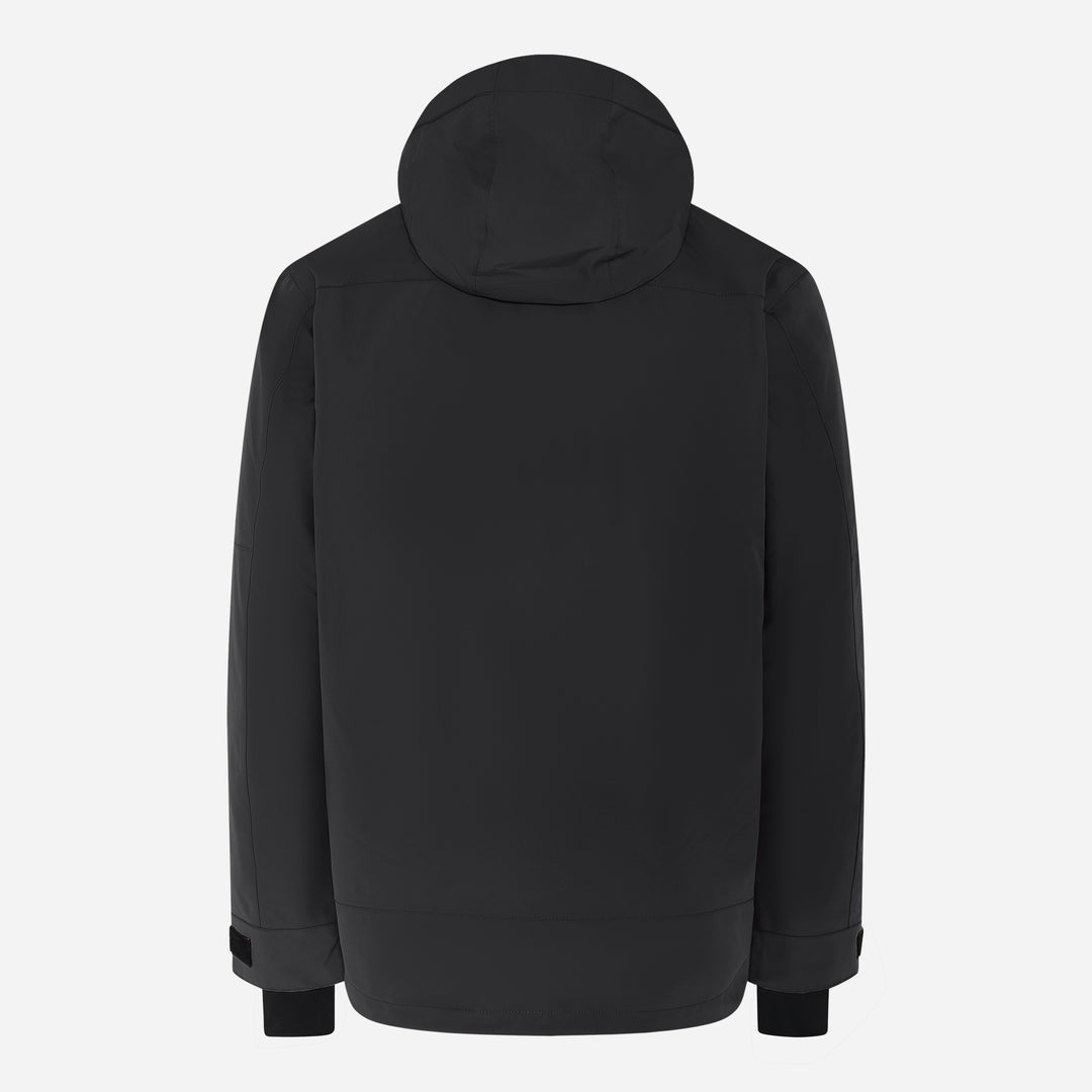 Men's Glace Ski Jacket, charcoal black, back view.