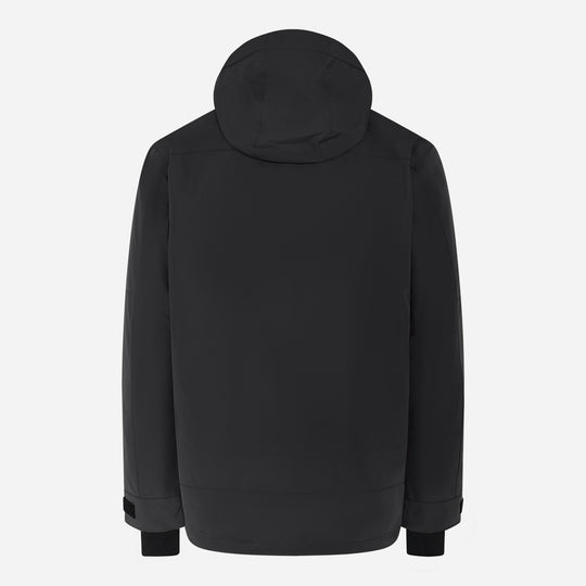 Men's Glace Ski Jacket, charcoal black, back view.
