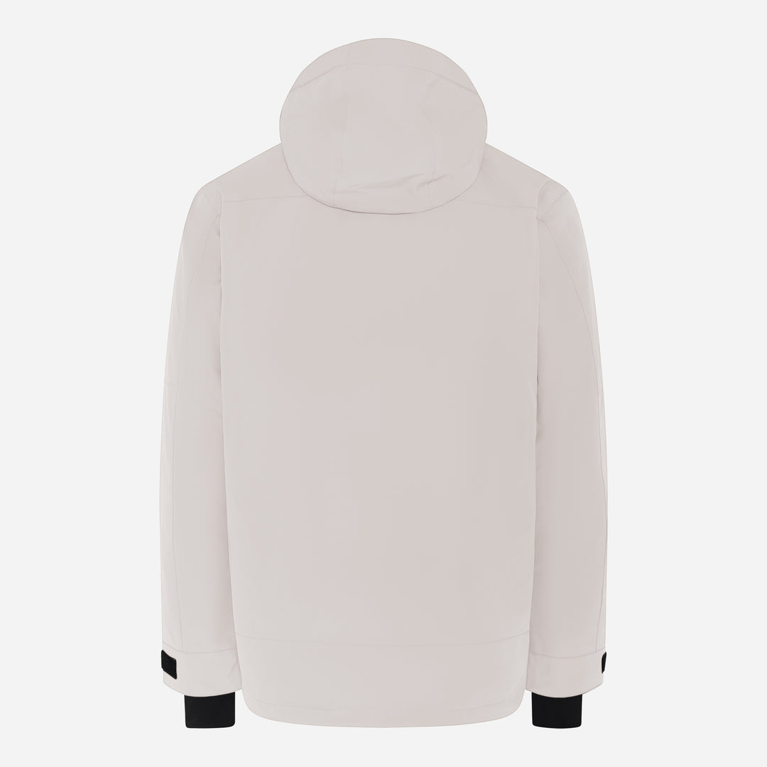 Men's Glace Ski Jacket, silver grey, back view.