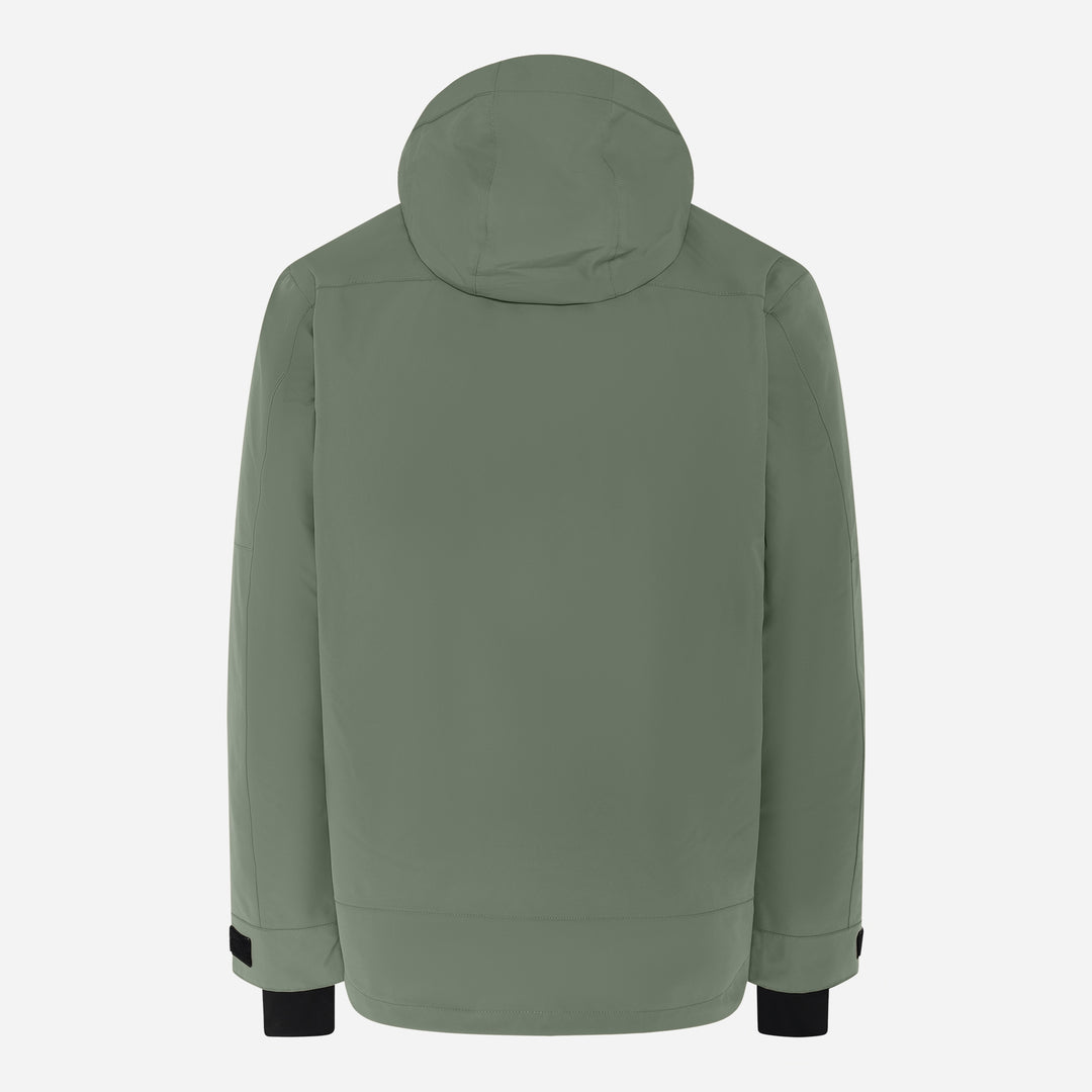 Men's Glace Ski Jacket, dark olive, back view.