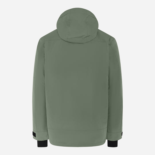 Men's Glace Ski Jacket, dark olive, back view.