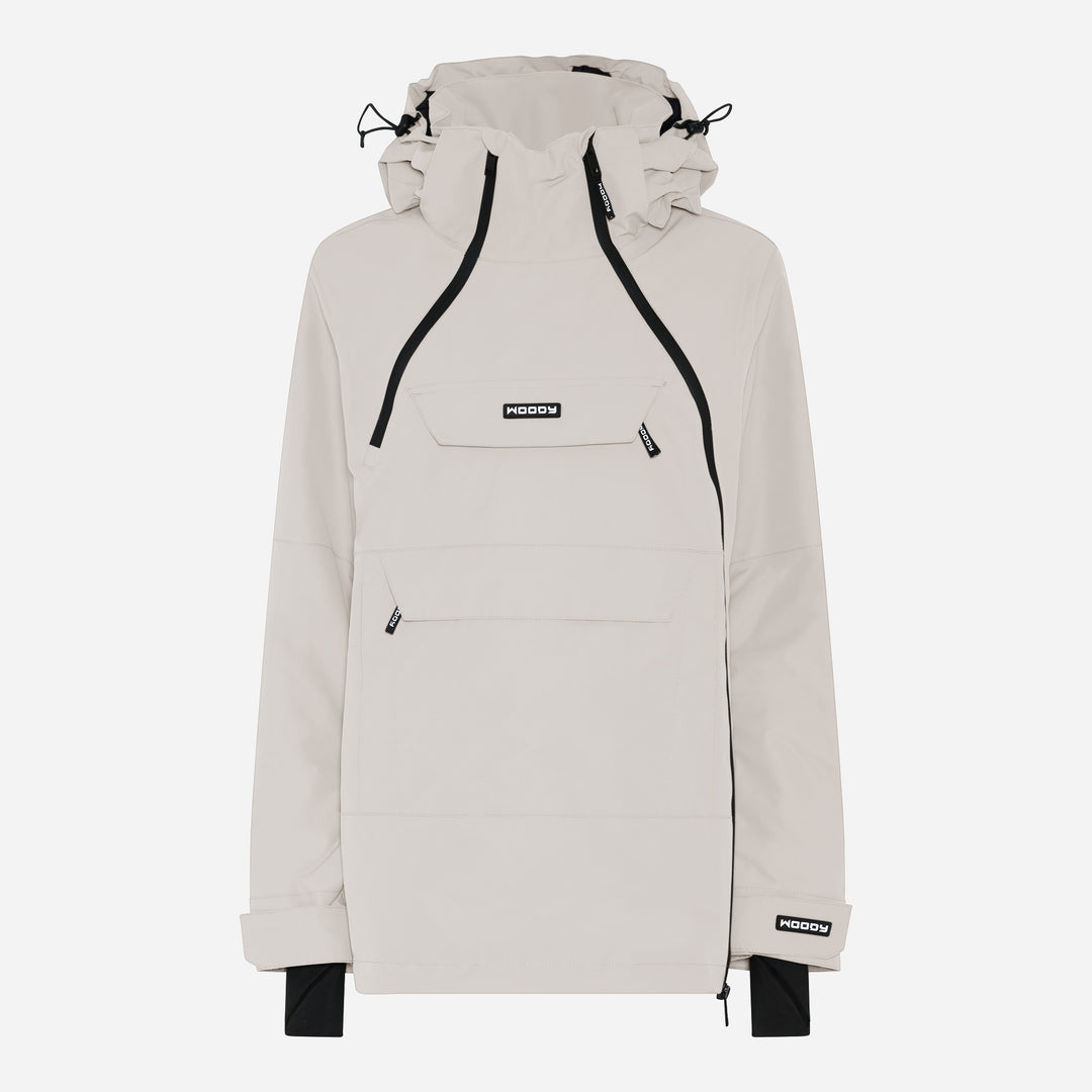 Alpine ski-anorak til kvinder, Grå, forfra. #color_silver-grey