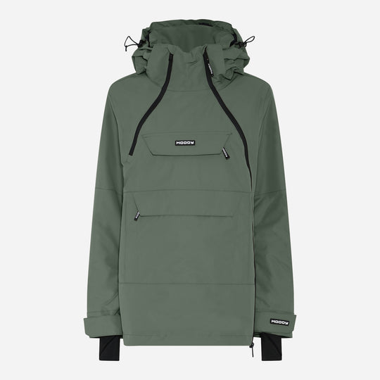 Alpine ski-anorak til kvinder, Mørk Oliven, forfra. #color_dark-olive