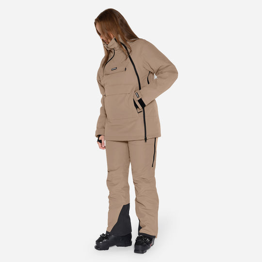 Skianorak til kvinder, Beige, produktfoto   3 #color_stone-greige