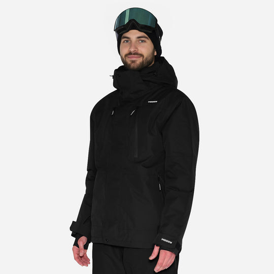 Skijakke til mænd, Sort, produktfoto. #color_charcoal-black
