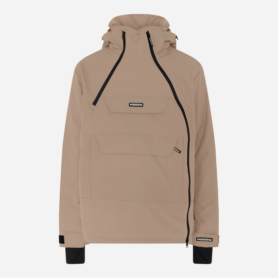 Alpine ski-anorak til mænd, Stone Greige, forfra. #color_stone-greige