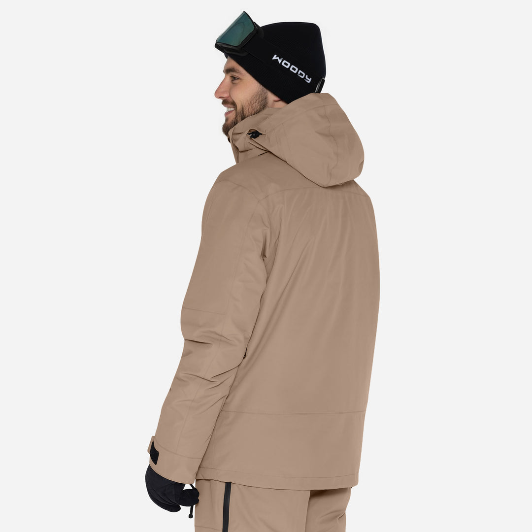 Skianorak til mænd, Beige, produktfoto.  Side #color_stone-greige