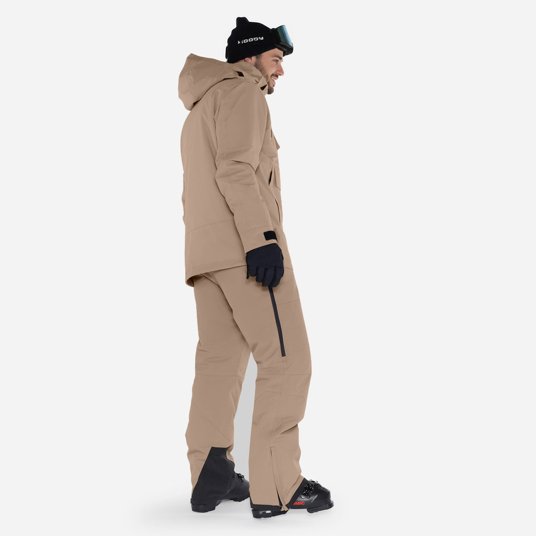 Skianorak til mænd, Beige, produktfoto. Side 2 #color_stone-greige