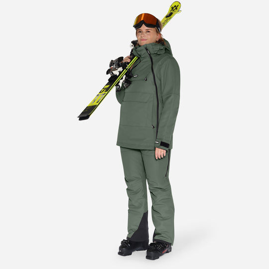 Skianorak til kvinder, Mørk Oliven, produktfoto 5 #color_dark-olive