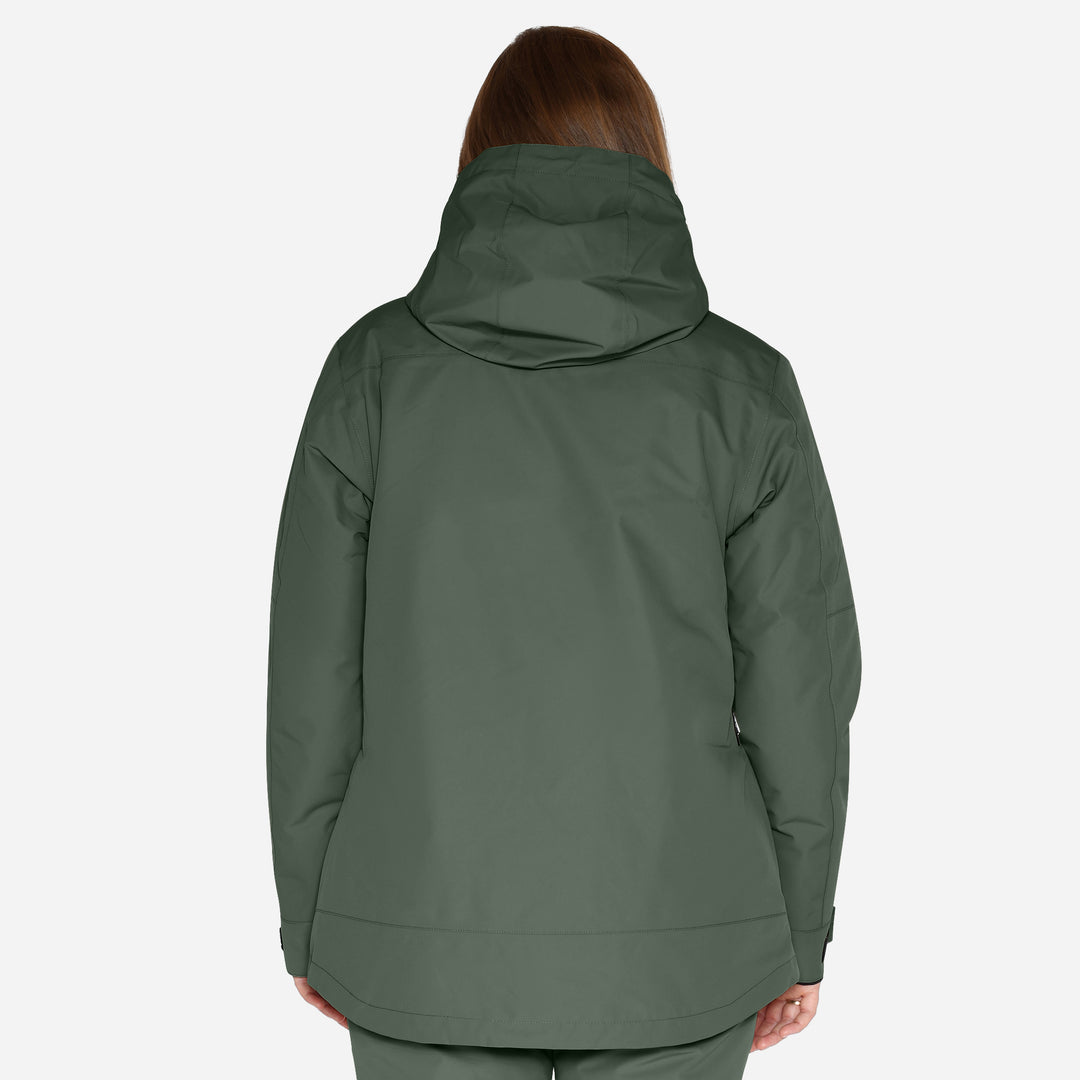 Skianorak til kvinder, Mørk Oliven, produktfoto 3 #color_dark-olive