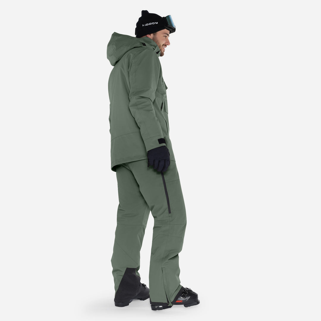 Skijakke til mænd, Mørk Oliven, produktfoto. Side 2 #color_dark-olive