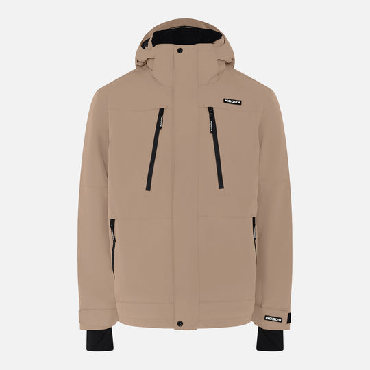 Glace skijakke til mænd, Stone Greige, forfra. #color_stone-greige