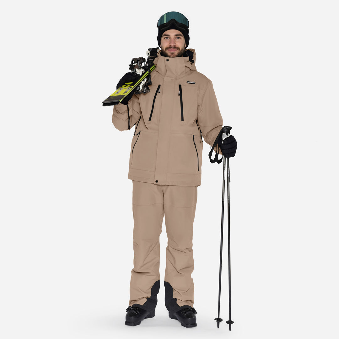 Skijakke til mænd, Beige, produktfoto2 #color_stone-greige