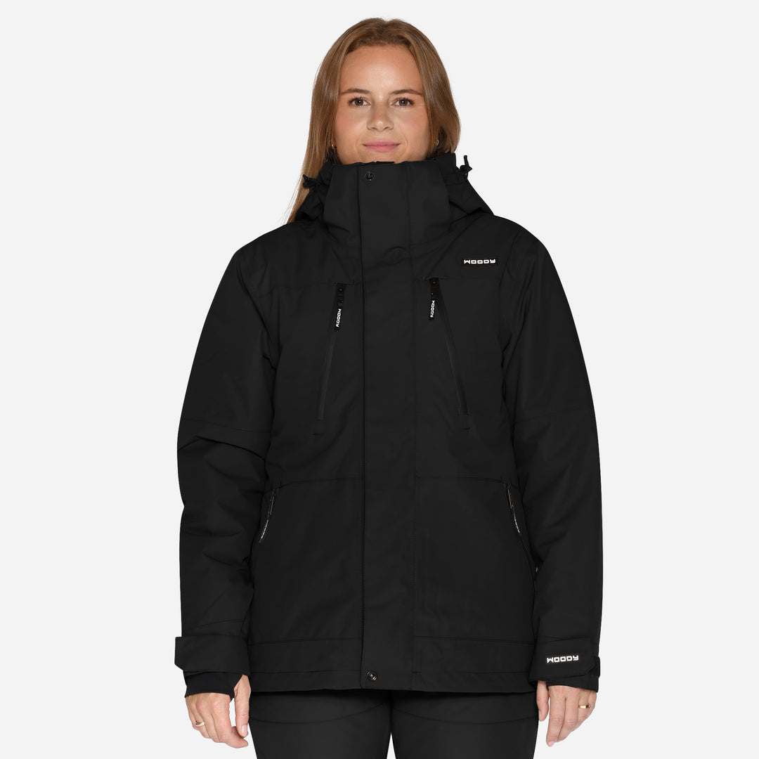 Skijakke til kvinder, Sort, produktfoto    2 #color_charcoal-black