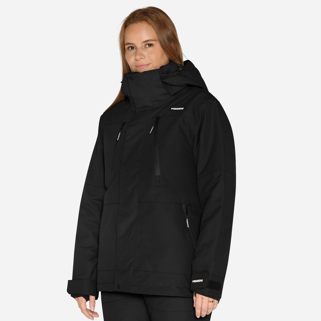 Skijakke til kvinder, Sort, produktfoto   #color_charcoal-black