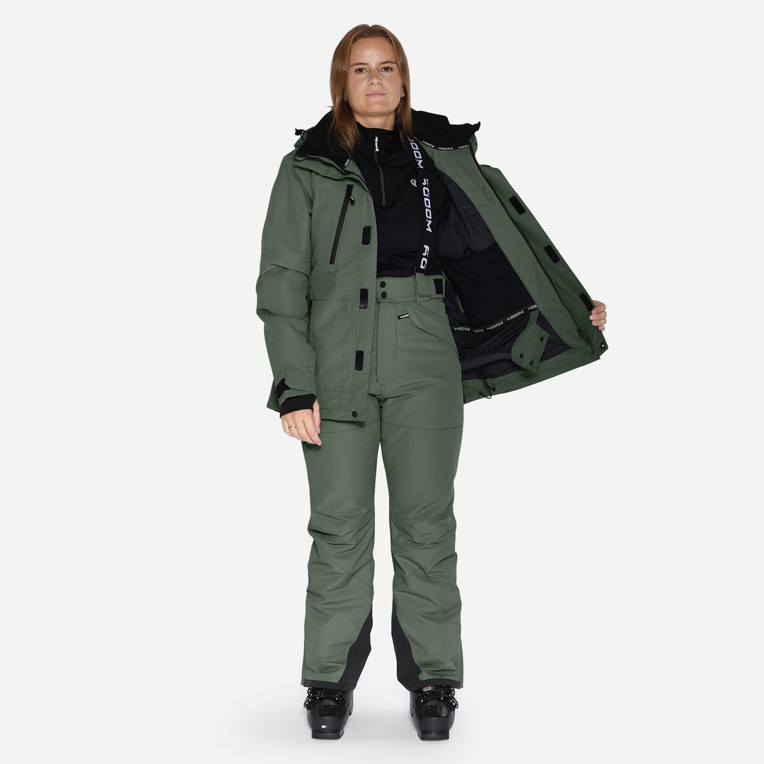 Skijakke til kvinder, Mørk Oliven, produktfoto 4 #color_dark-olive