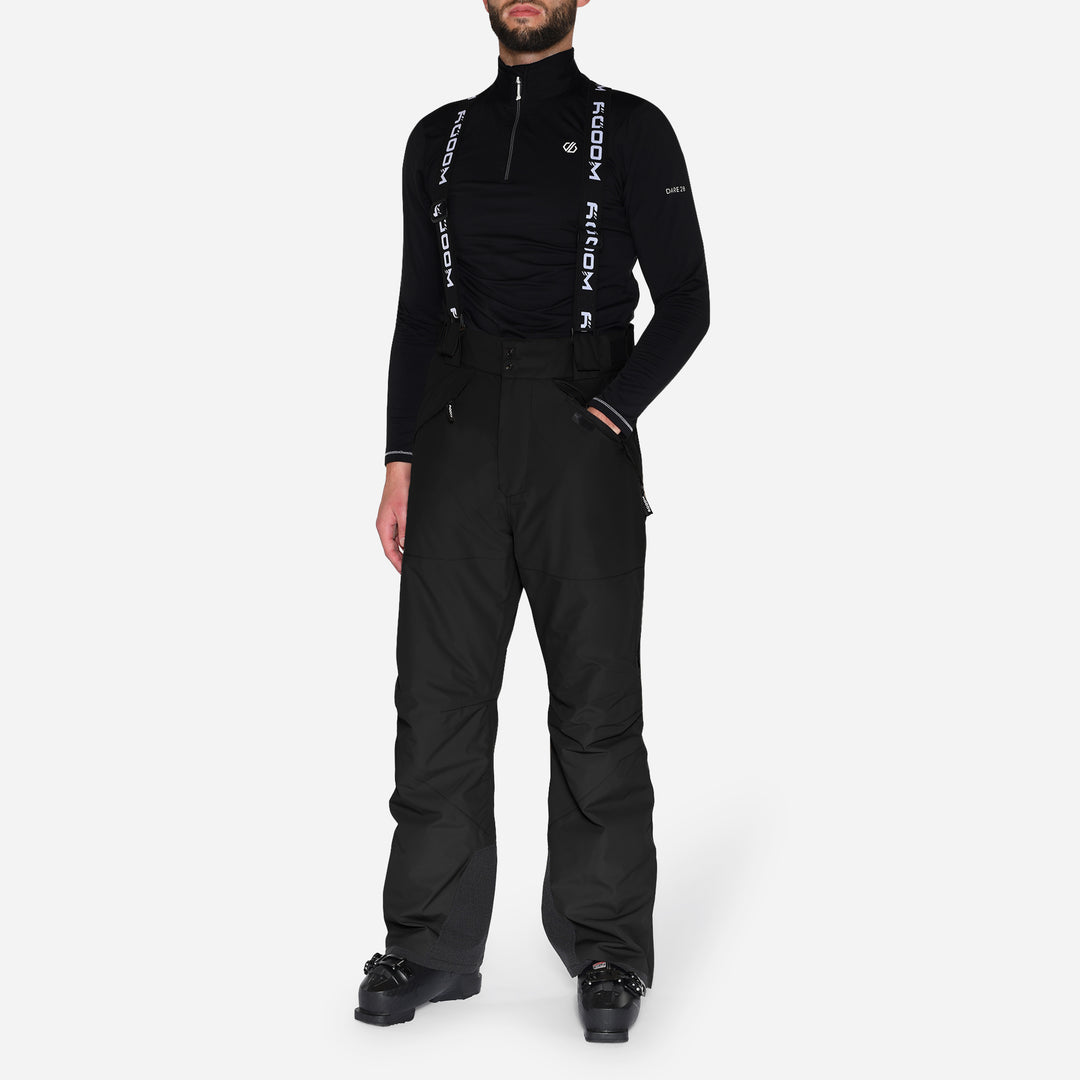 Skibukser til mænd, Sort, produktfoto.  Front #color_charcoal-black