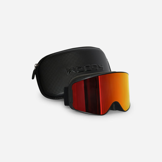 Unisex skibriller, rød spejl-linse, moonbox, sort #color_red-mirror