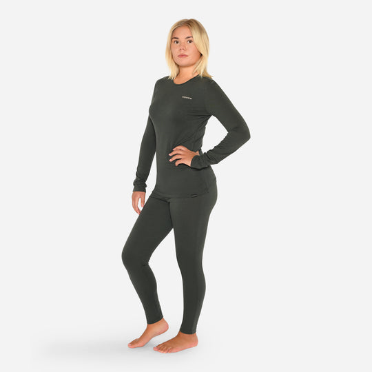 Merino Langærmet Base Layer Dame - Pine Shadow