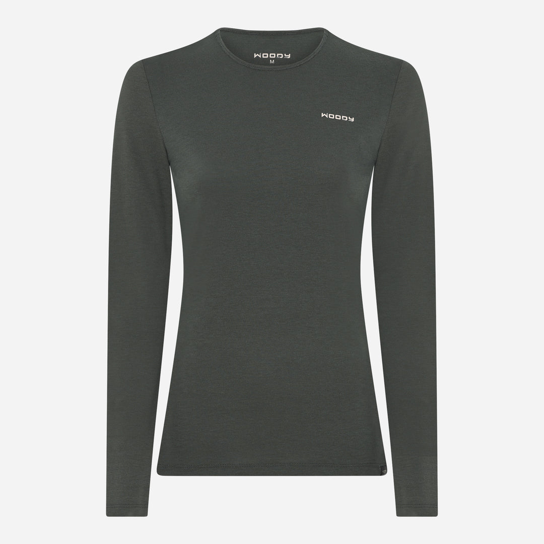 Merino Langærmet Base Layer Dame - Pine Shadow