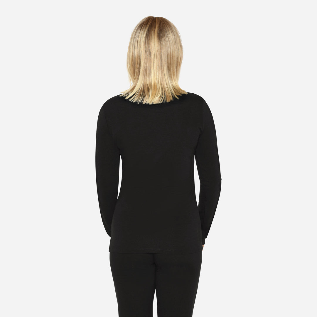 Merino Langærmet Base Layer Dame - Charcoal Black