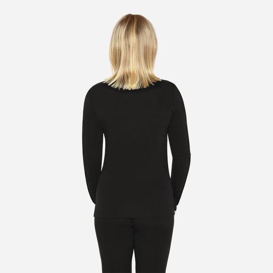 Merino Langærmet Base Layer Dame - Charcoal Black