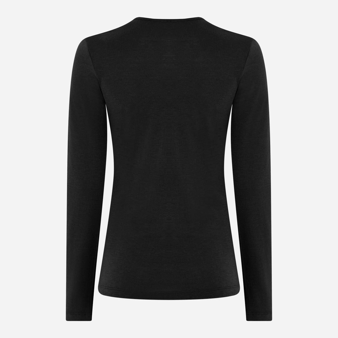 Merino Langærmet Base Layer Dame - Charcoal Black