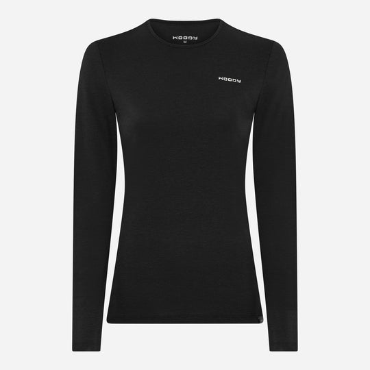 Merino Langærmet Base Layer Dame - Charcoal Black