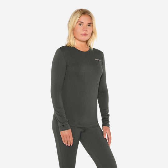 Merino Langærmet Base Layer Dame - Pine Shadow