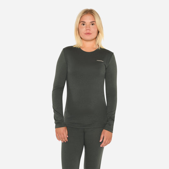 Merino Langærmet Base Layer Dame - Pine Shadow