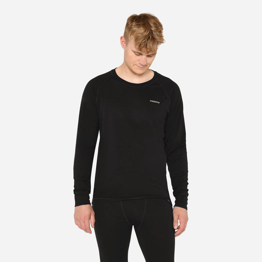Merino Langærmet Base Layer Herre - Charcoal Black