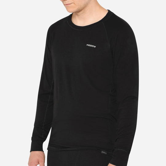 Merino Langærmet Base Layer Herre - Charcoal Black