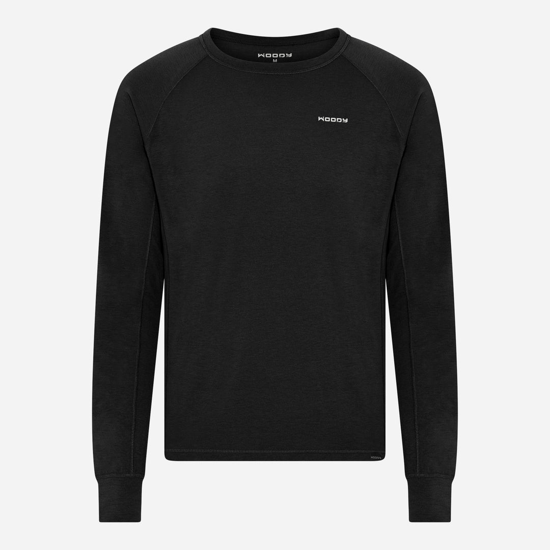 Merino Langærmet Base Layer Herre - Charcoal Black