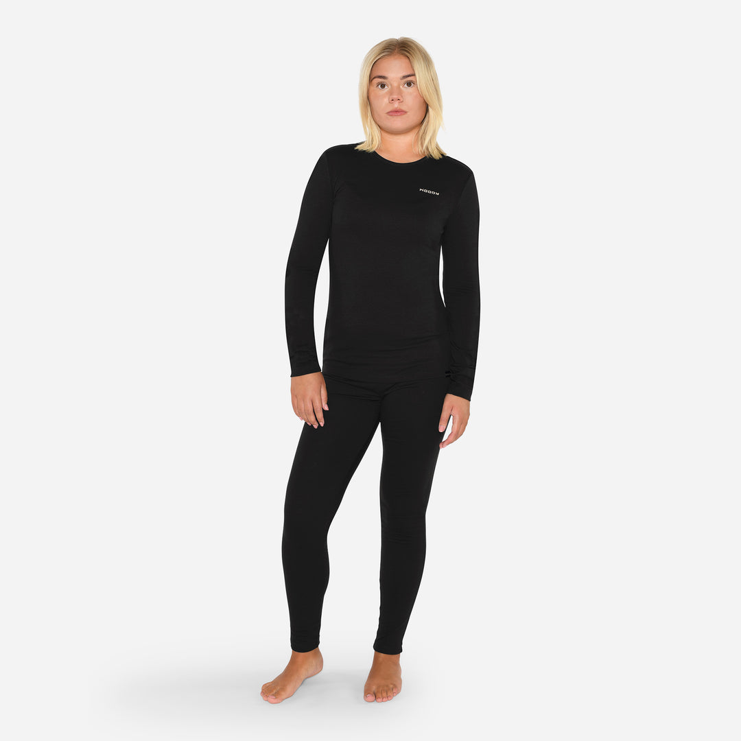 Merino Base Layer Bukser Dame - Charcoal Black