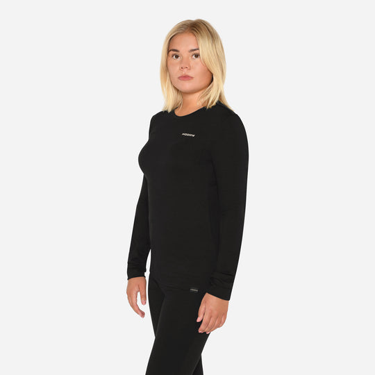 Merino Langærmet Base Layer Dame - Charcoal Black