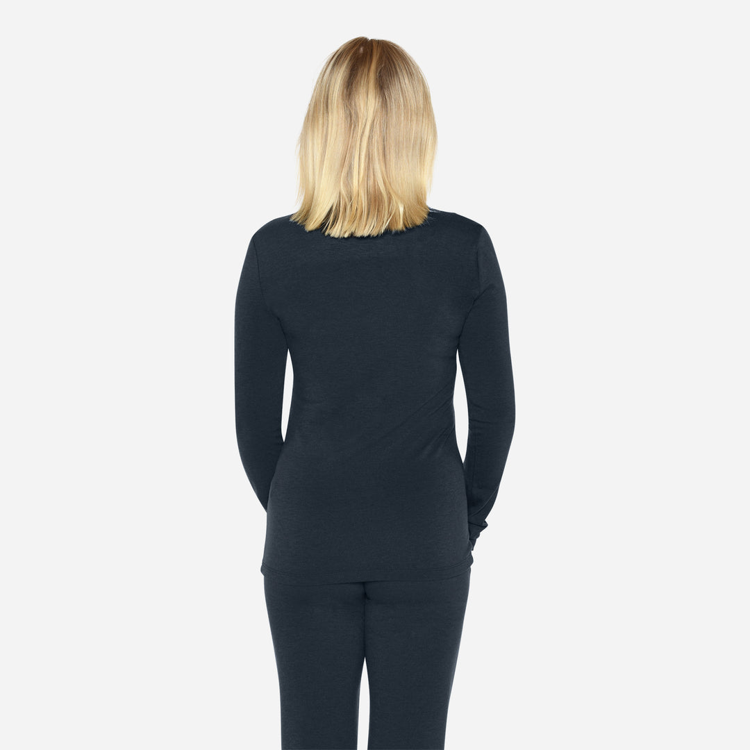 Merino Langærmet Base Layer Dame - Eclipse Blue
