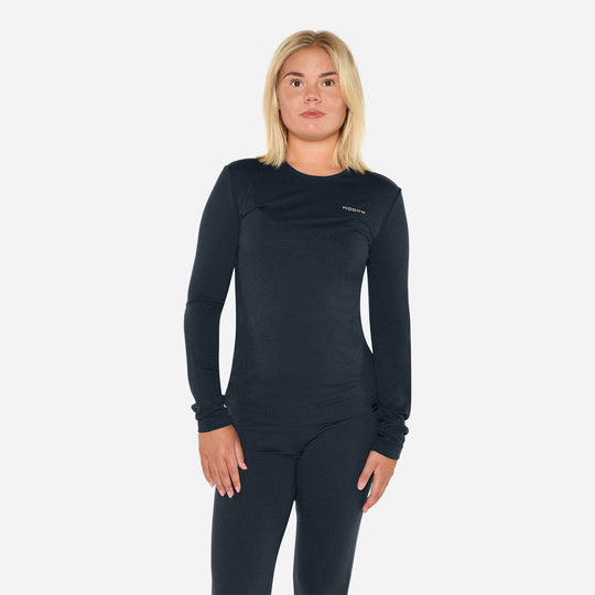 Merino Langærmet Base Layer Dame - Eclipse Blue