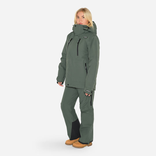 Glace Ski Jacket Loose Fit Women - Dark Olive