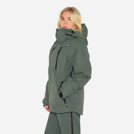 Glace Ski Jacket Loose Fit Women - Dark Olive