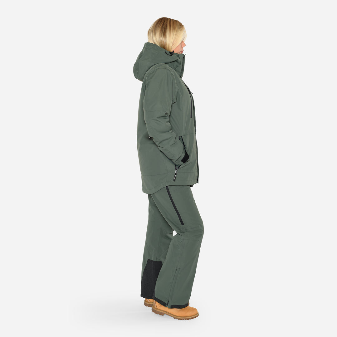 Glace Ski Jacket Loose Fit Women - Dark Olive