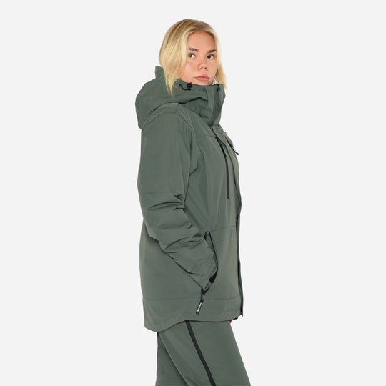 Glace Ski Jacket Loose Fit Women - Dark Olive